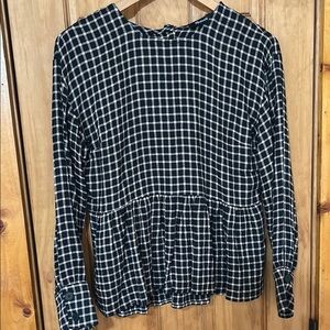 Black and White Checkered Women's Top